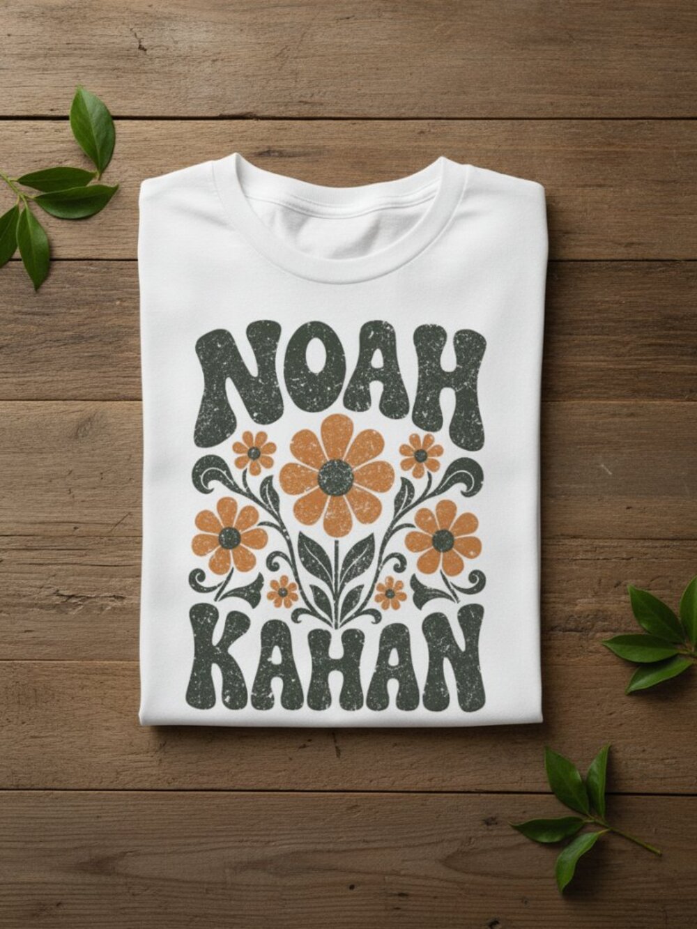 Noah Kahan Indie Folk Retro Floral Daisy Graphic White T-Shirt - Picture 2 of 5